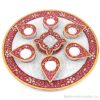 Marble Pooja Thali with 7 Dipak